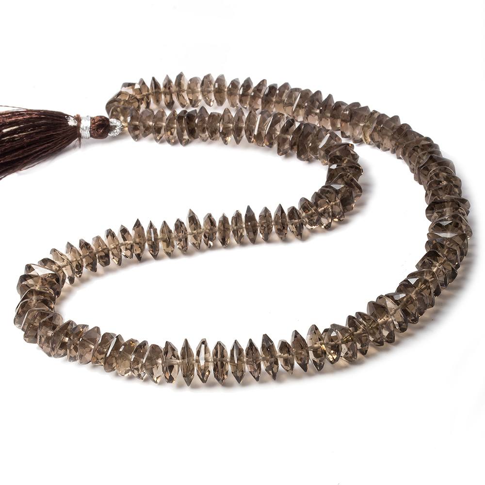 7-9mm Smoky Quartz Center Drilled Multiple Shape Beads 16 inch 130 pieces