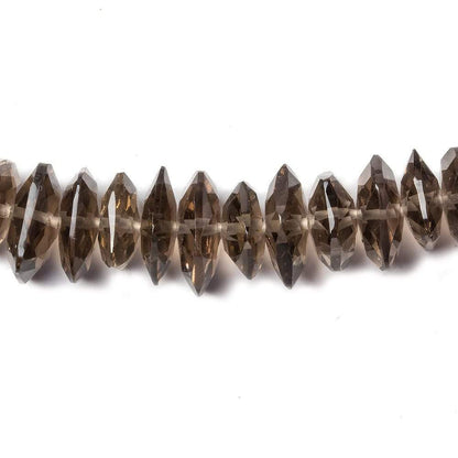 7-9mm Smoky Quartz Center Drilled Multiple Shape Beads 16 inch 130 pieces