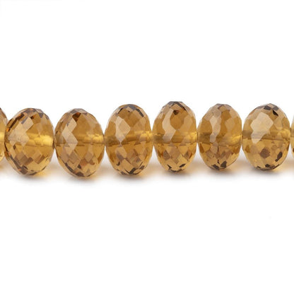 9-10mm Whiskey Quartz Faceted Rondelle Beads 16 inch 50 pieces AAA