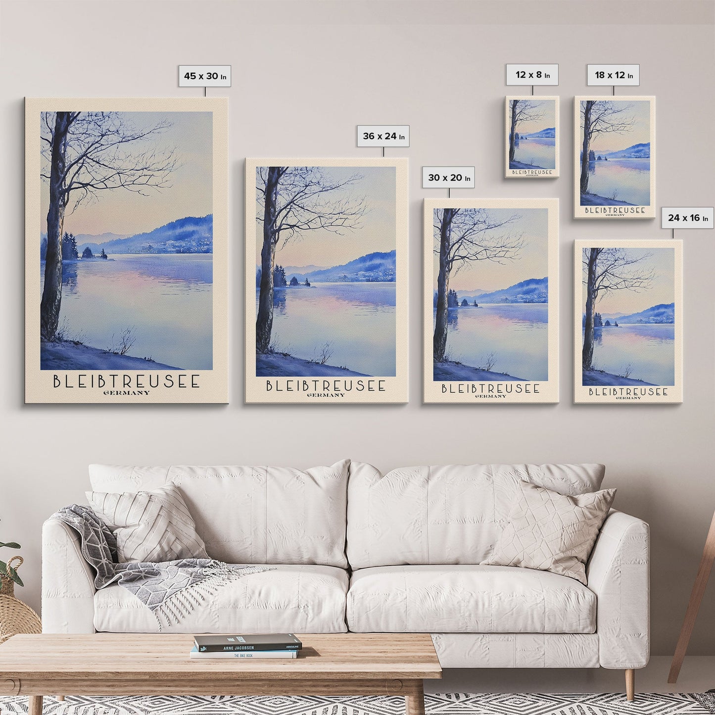 Bleibtreusee, Germany Watercolor Beach Print, Vacation Gift, Germany Wall Art, Beach Painting, Beach Decor, Beach Painting