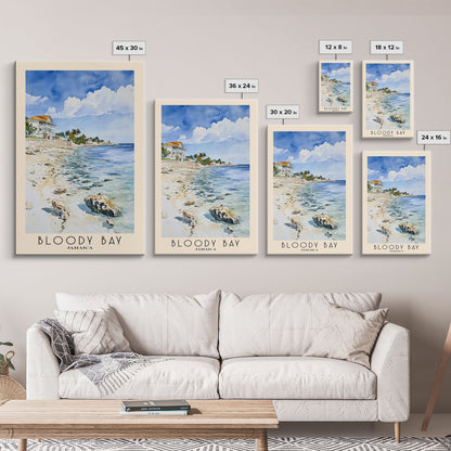 Bloody Bay, Jamaica Watercolor Beach Print, Vacation Gift, Jamaica Wall Art, Framed Canvas Print, Framed Beach Painting