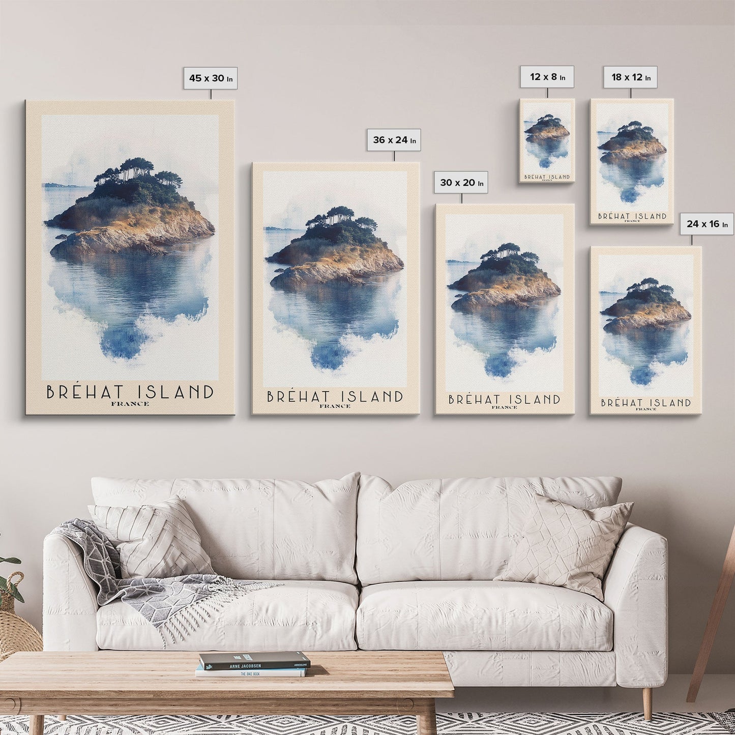 Bréhat Island, France Watercolor Beach Print, Vacation Gift, France Wall Art, Beach Painting, Beach Decor, Beach Painting