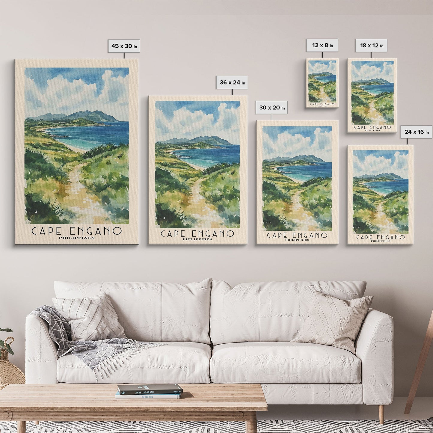 Cape Engano, Philippines Watercolor Beach Print, Vacation Gift, Philippines Wall Art, Beach Painting, Beach Decor, Beach Painting