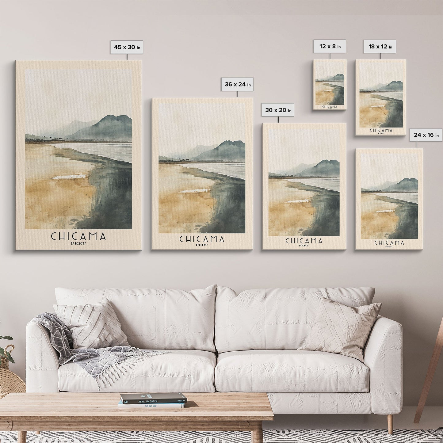 Chicama, Peru Watercolor Beach Print, Vacation Gift, Peru Wall Art, Beach Painting, Beach Decor, Beach Painting