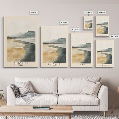 Chicama, Peru Watercolor Beach Print, Vacation Gift, Peru Wall Art, Beach Painting, Beach Decor, Beach Painting