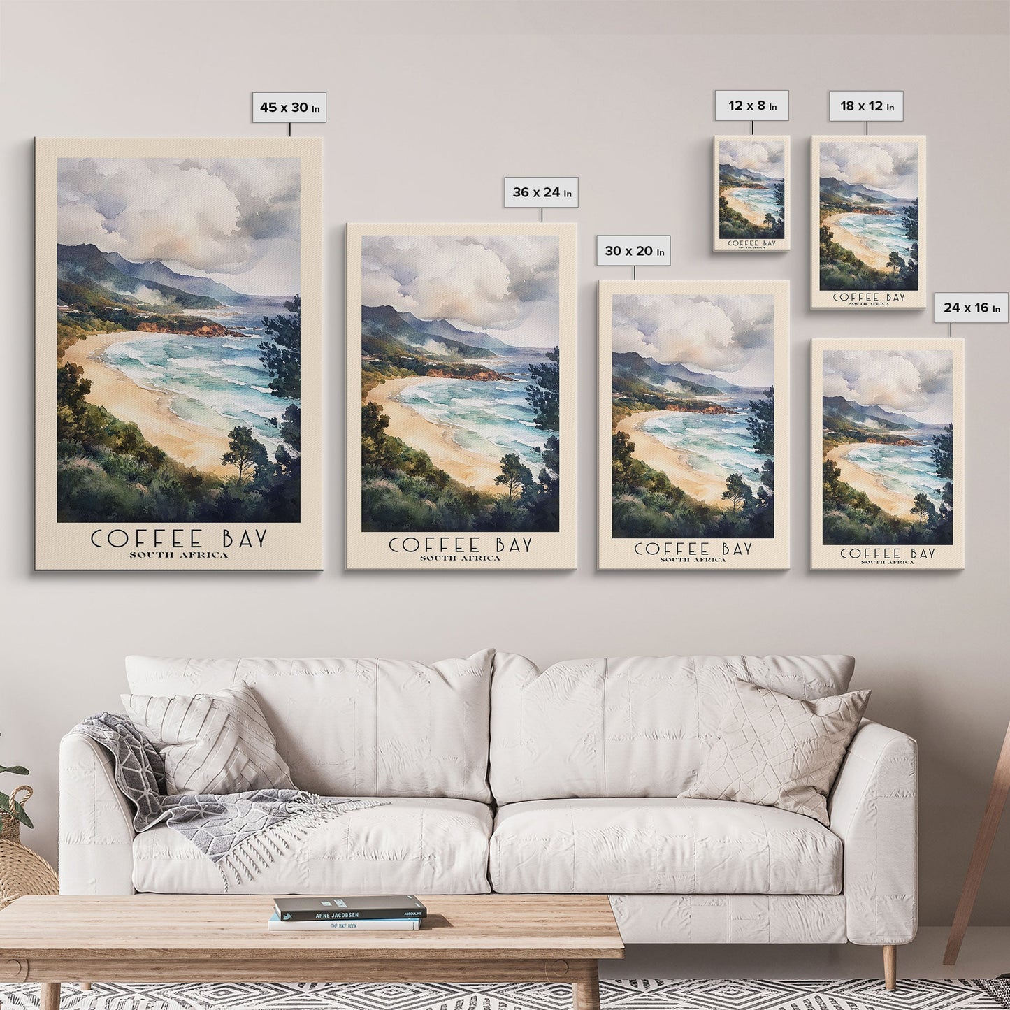 Coffee Bay, South Africa Watercolor Beach Print, Vacation Gift, South Africa Wall Art, Beach Painting, Beach Decor, Beach Painting