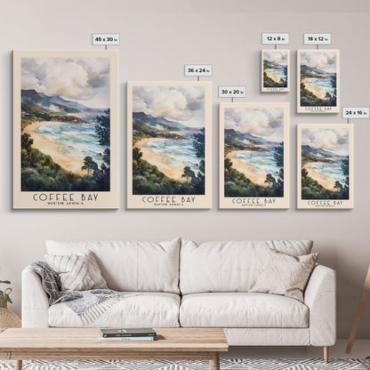Coffee Bay, South Africa Watercolor Beach Print, Vacation Gift, South Africa Wall Art, Beach Painting, Beach Decor, Beach Painting