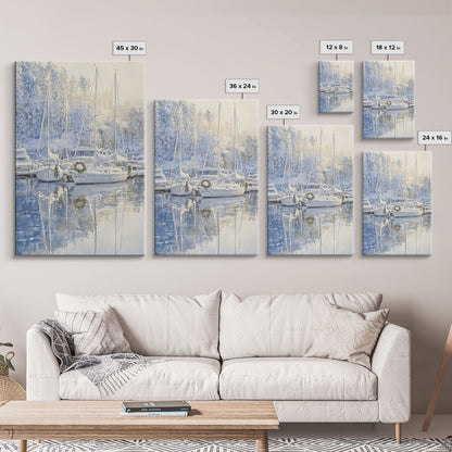 Nautical Christmas Decor, Sailboats On A Frozen Lake, 2024 Christmas Decor, Boho Christmas Decor, Christmas Mantle Decor