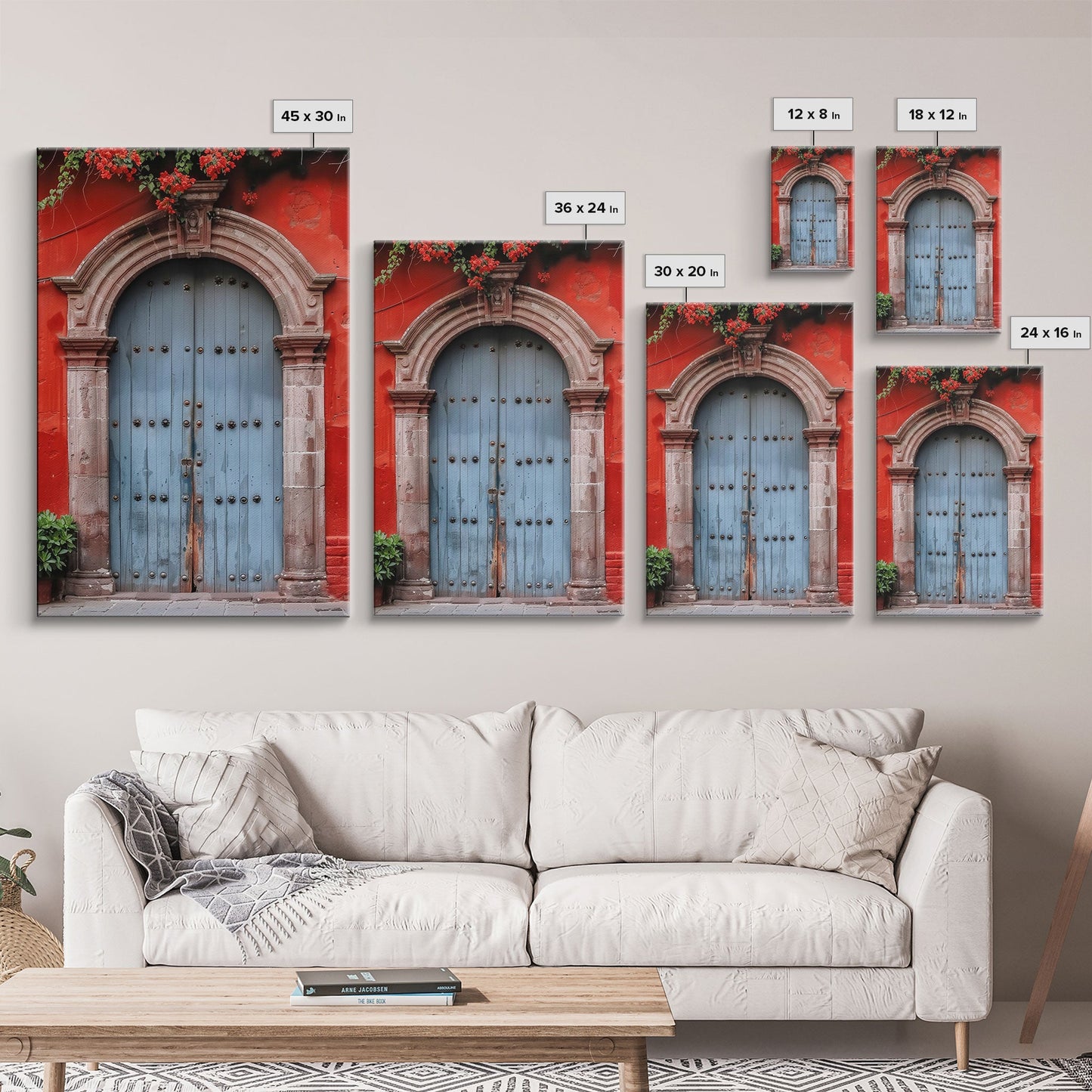 Change1 Indian Wall Art, Colorful Indian Doors, Framed Canvas Print, Painting Print, Traditional Hindu Architecture, Ready To Hang