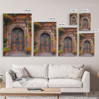 Change2 Indian Wall Art, Colorful Indian Doors, Framed Canvas Print, Painting Print, Traditional Hindu Architecture, Ready To Hang