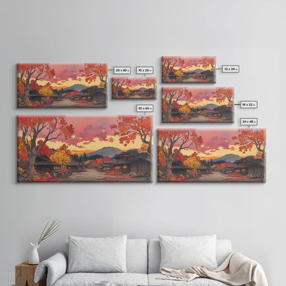 Fall farmhouse wall art, moody landscape, canvas print, rustic Christmas decor, holiday decor, gallery wall, seasonal wall art