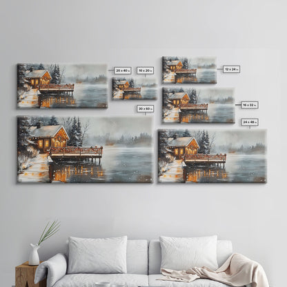 Beach house porch with Christmas garland and seashells, Framed Canvas Print festive tropical decorations, perfect coastal Christmas wall art