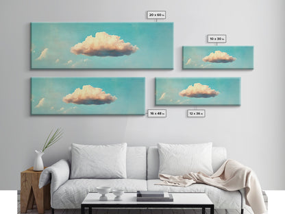 Clouds Wall Art - Living Room Canvas Print - Cloud Decor - Cloudy Sky - Signs For Home / Extra Large Wall Art / Large Horizontal Art