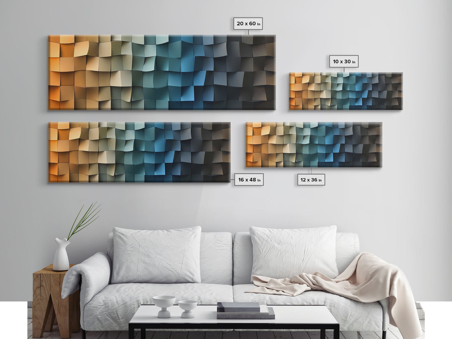 The Beach in my Dreams - Framed Canvas Print - Abstract Geometric Patterns Wall Art