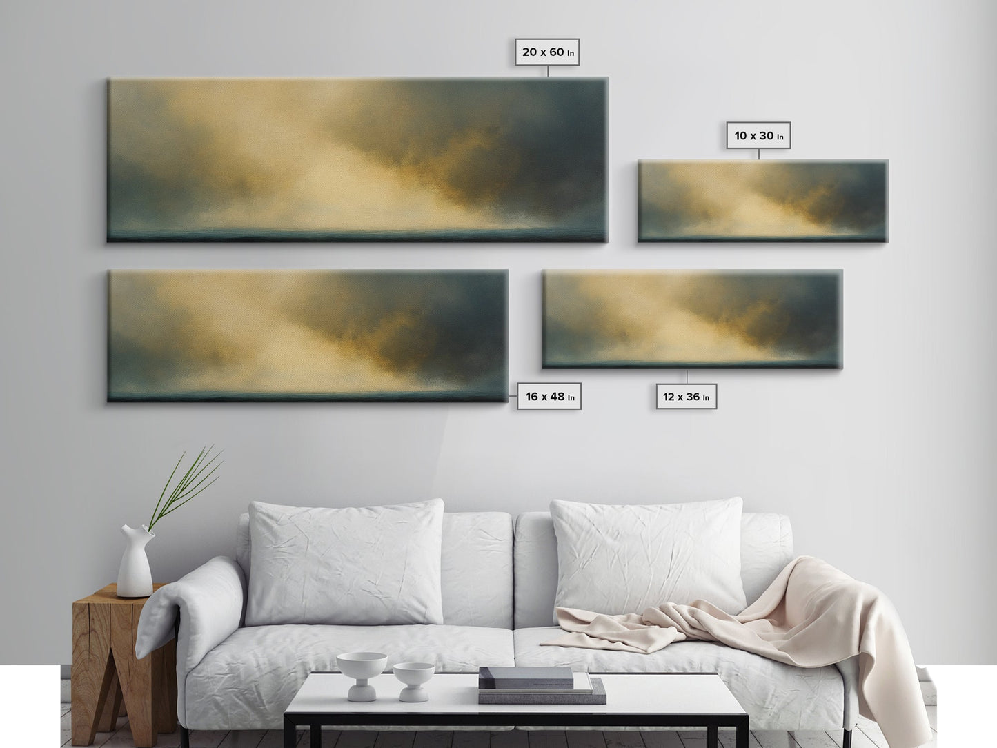 The Storm Rolls In - Framed Canvas Print - Dark and Moody Home Decor - Wood Framed Boho Style Wall Art