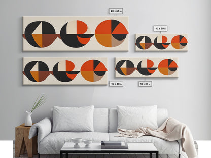 Abstract Art Deco Inspired Wall Art, Triangles and Circles, Geometric Pattern Wall Art, MCM Home Decor, Extra Wide Oversized Art
