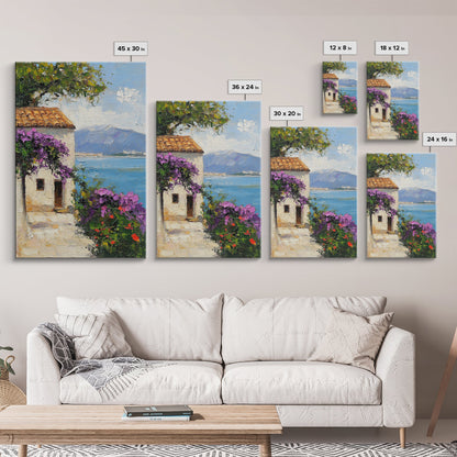 Italian Villa Art - Italy Print - Canvas Print - Gift For Italian, Italy Decor Vacation Gift Idea, Boho Modrn Art, Italy Themed Gift