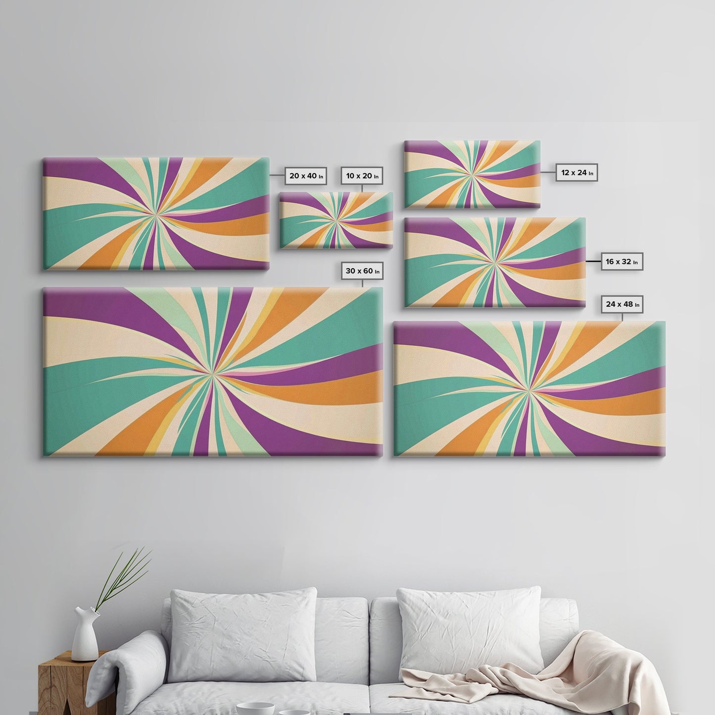 NuevArt Framed Canvas Print Wall Art MCM Mid Century Modern Canvas Print Abstract Shapes Illustration Mid Century Modern Wall Art