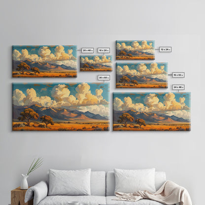 Home On The Mountains Framed Canvas Print, Southwestern Wall Art, Beautiful Home Decor For Above Sofa Or Couch, Rustic Farmhouse Art