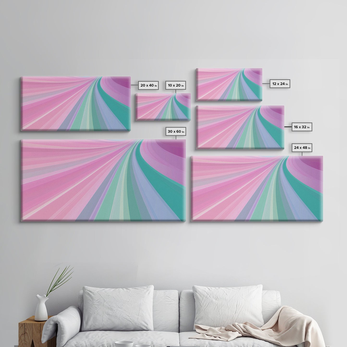 Pink and Green MCM Mid Century Modern Abstract Wall Art, 1950s Art, Retro Home Decor