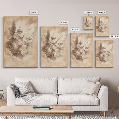 Angelic Painting Print, Framed Canvas Print, Angelic Wall Art, Abstract Angel Artwork, Personalized Gifts, Guardian Angels