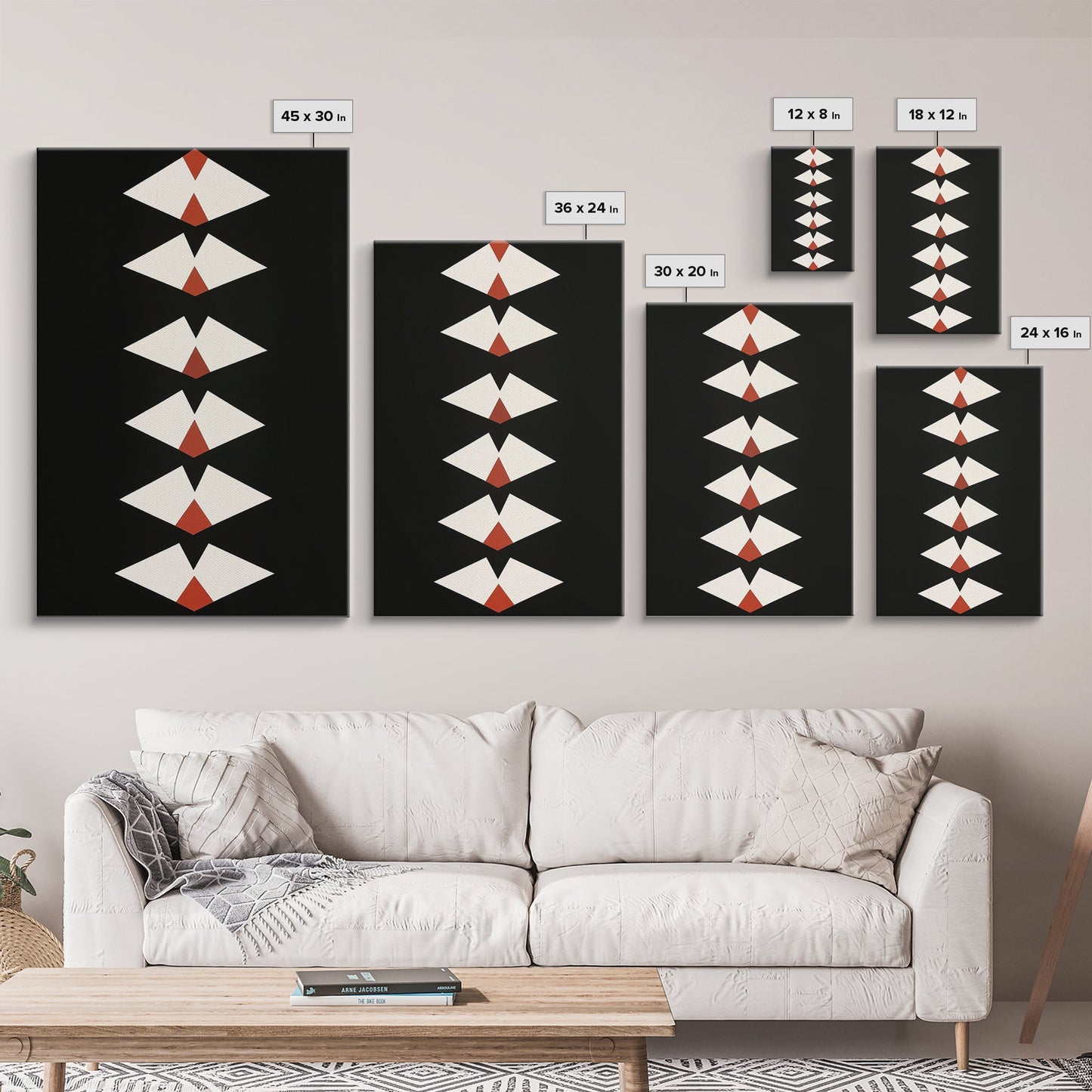 Retro Mid-Century Modern Diamond Art Canvas Print, MCM Style Home Decor