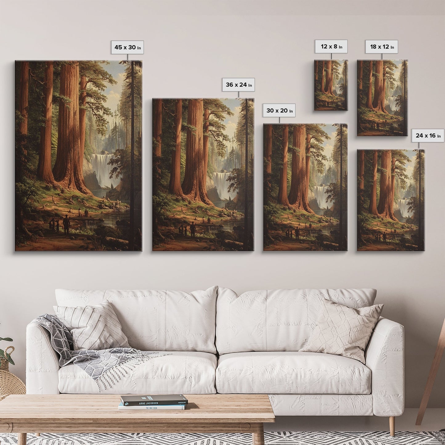 The Redwoods of California, Ancient California Canvas Print, Fantasy Decor, California Wall Art, Tall Redwood Trees Painting