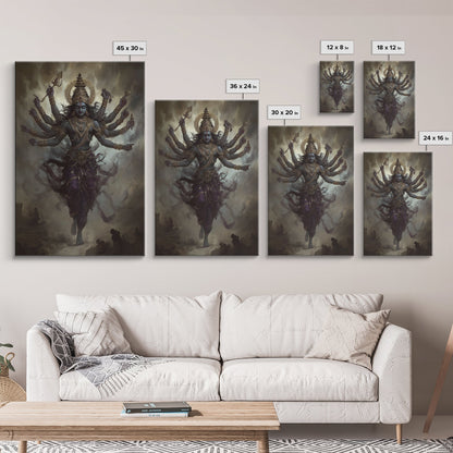 Radha Krishna Wall Art, Framed Canvas Print, Indian Inspired Wall Art, Krishna Painting, Hindu Art, Hinduism Decor