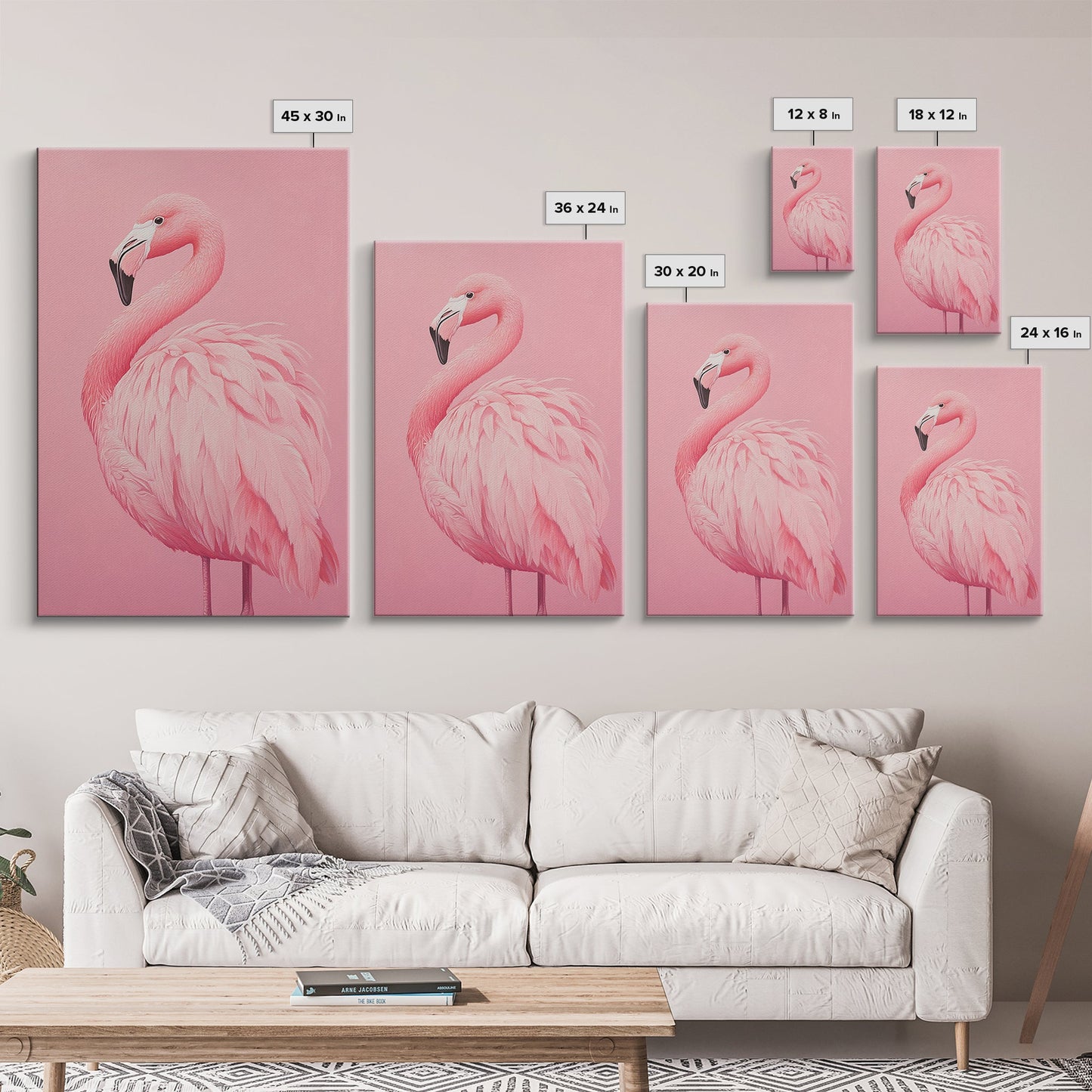 Pink Flamingo Painting Canvas Print, Flamingo Wall Art, Animals home Decor, Preppy Decor, Preppy Dorm Room Art, Preppy Decor, Girl Gift
