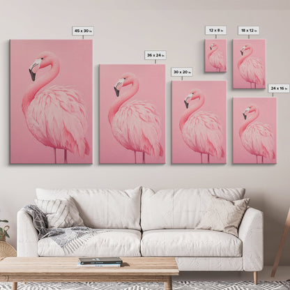Pink Flamingo Painting Canvas Print, Flamingo Wall Art, Animals home Decor, Preppy Decor, Preppy Dorm Room Art, Preppy Decor, Girl Gift