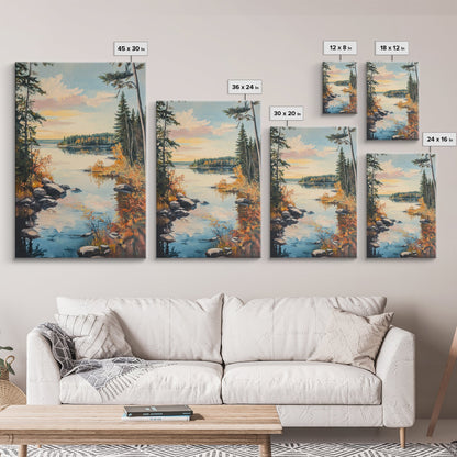 Acadia National Park Oil Painting Print, Maine Oil Painting, Nautical Coastal Decor, National Park Art, Landscape Painting, Cabin Decor