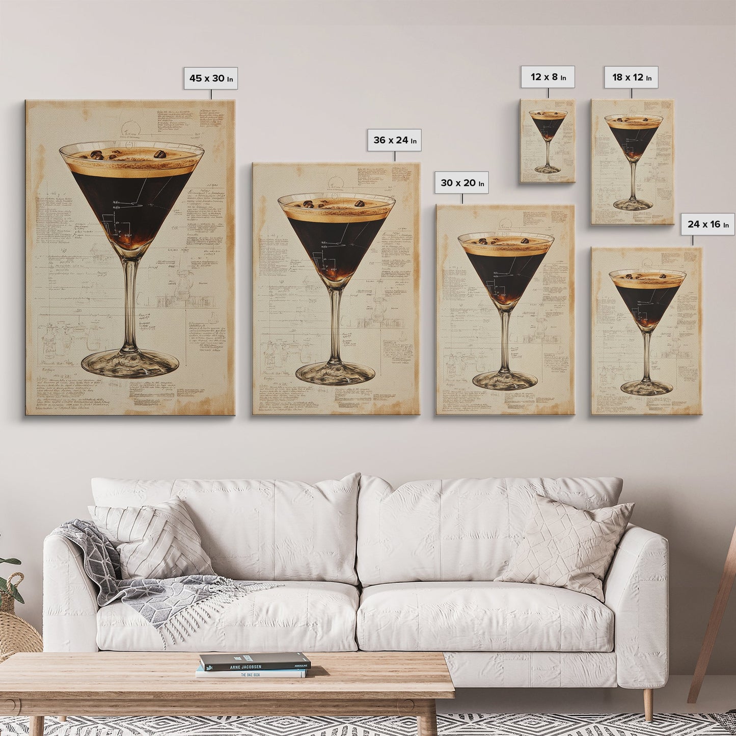 Espresso Martini Wall Art Canvas Print, Cocktail Painting, Cocktail Decor, Bar Decor, Bar Cart Art, Home Bar Wall Art, Kitchen Wall Art