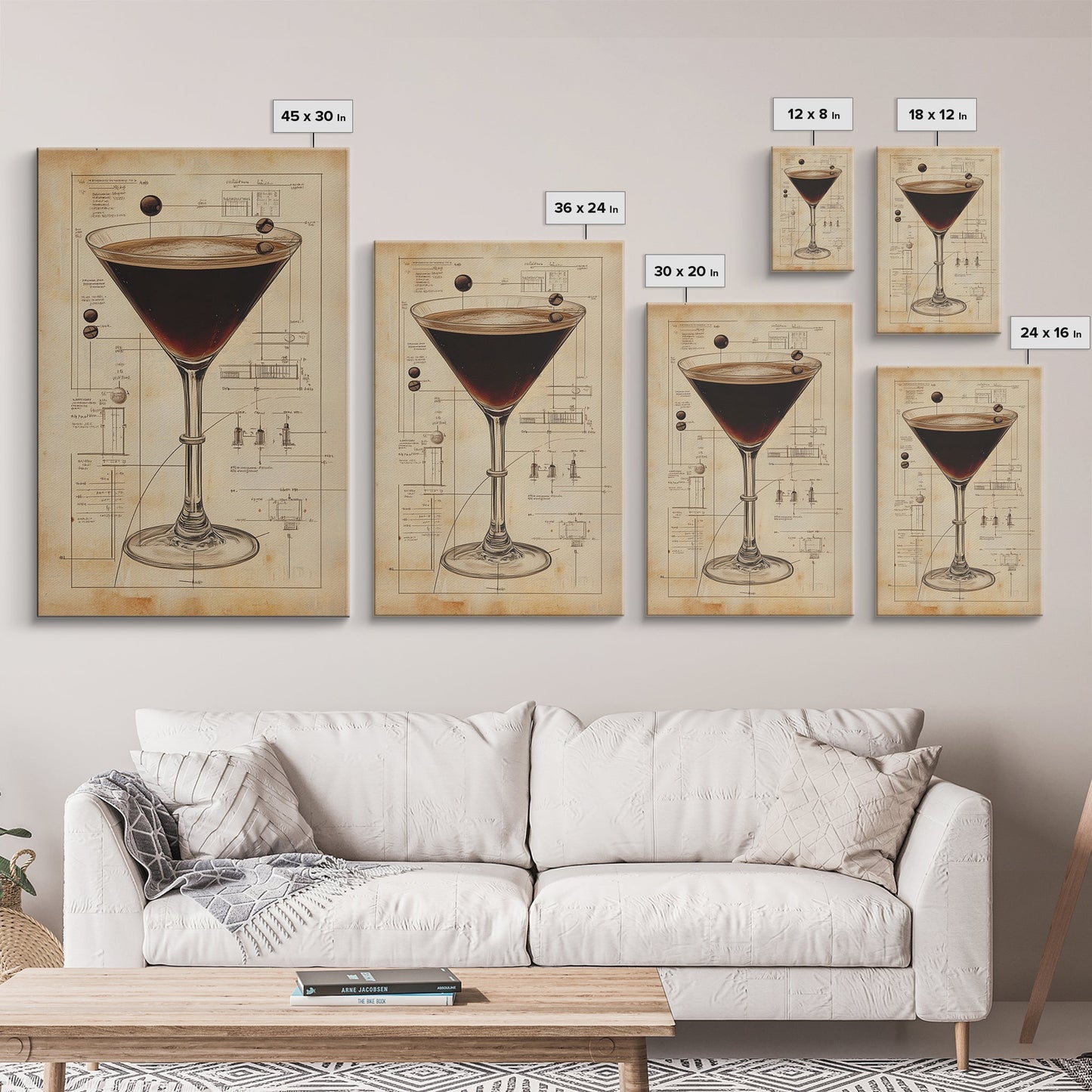 Espresso Martini Wall Art Canvas Print, Cocktail Painting, Cocktail Decor, Bar Decor, Home Bar Wall Art, Kitchen Wall Art