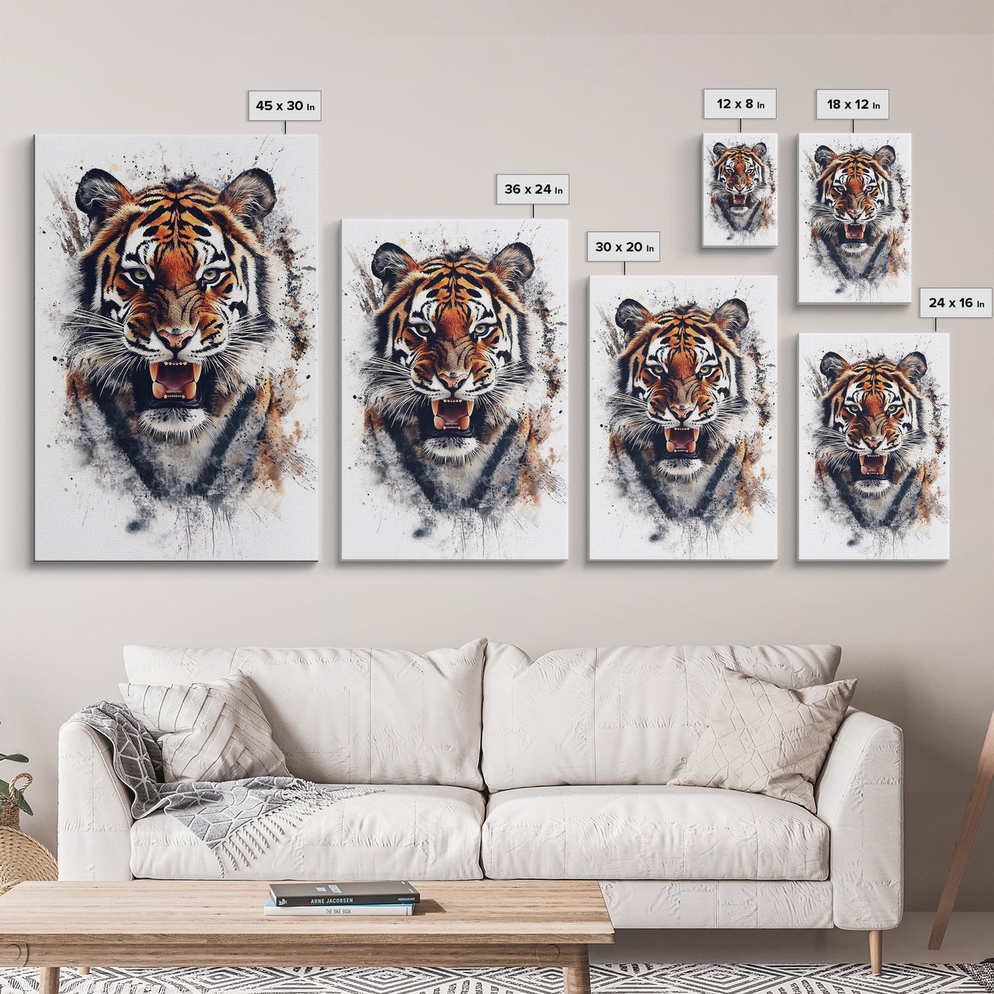 Tiger Canvas Print - Animal Canvas Art - Animal Canvas Art - Man Cave Art - Tiger Portrait - Tiger Painting - Man Cave Decoration - Gift For Him