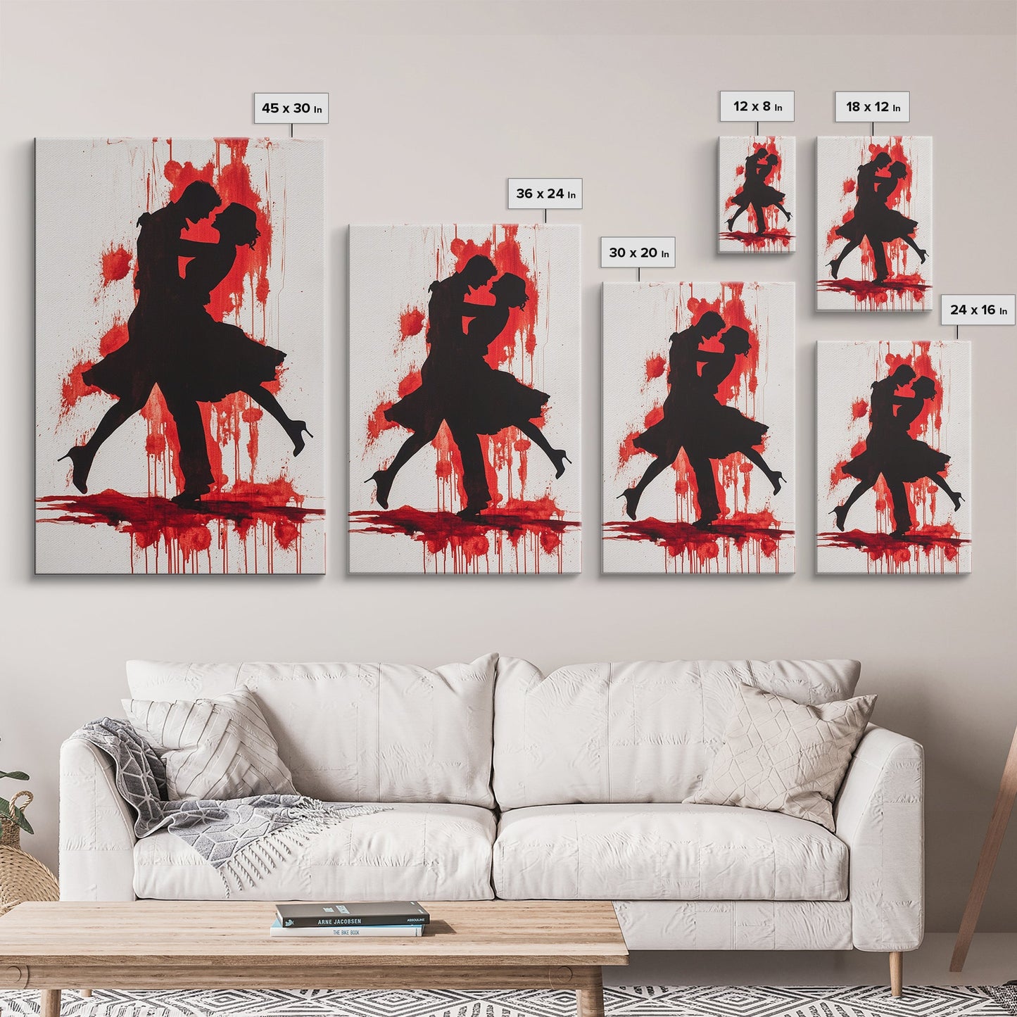 Couple Painting Print, Couple Dancing The Tango, Canvas Print, Wedding Decoration, Wedding Gift, Couple Art, Dancing Couple Art