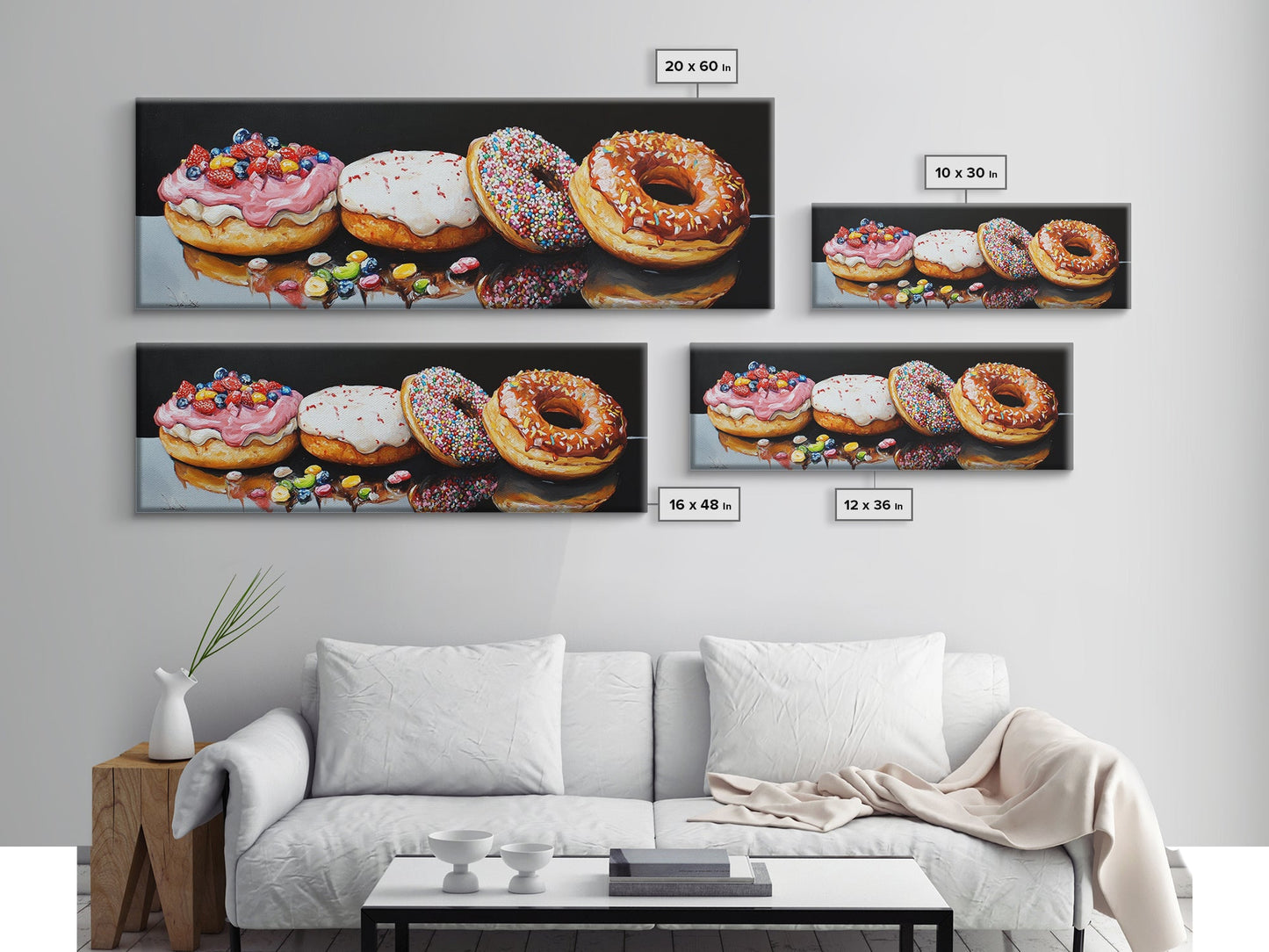 Renaissance Style Painting Of Some Donuts, Framed Canvas Print, Bakery Decor, Bakery Wall Art, Donut Shop Wall Art, Funny Renaissance Art