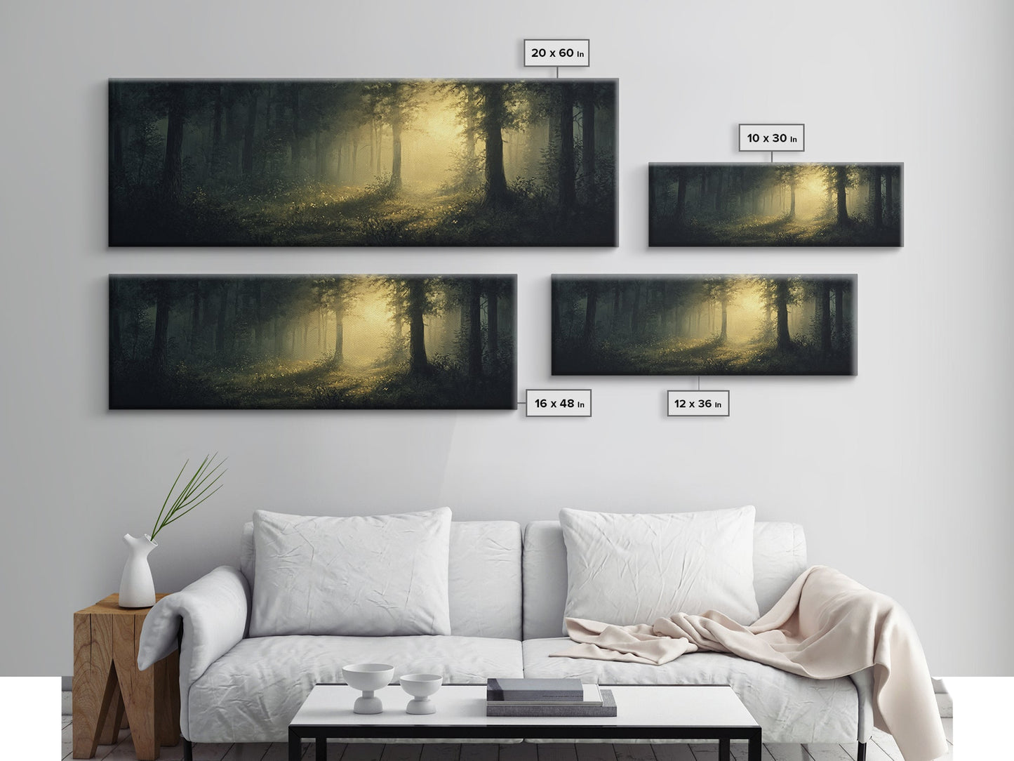 Mystical Forest Fantasy Wall Art, Canvas print, Fantasy Painting, Dark Fantasy Art, Mythical Fantasy Art, Panoramic Wall Decor