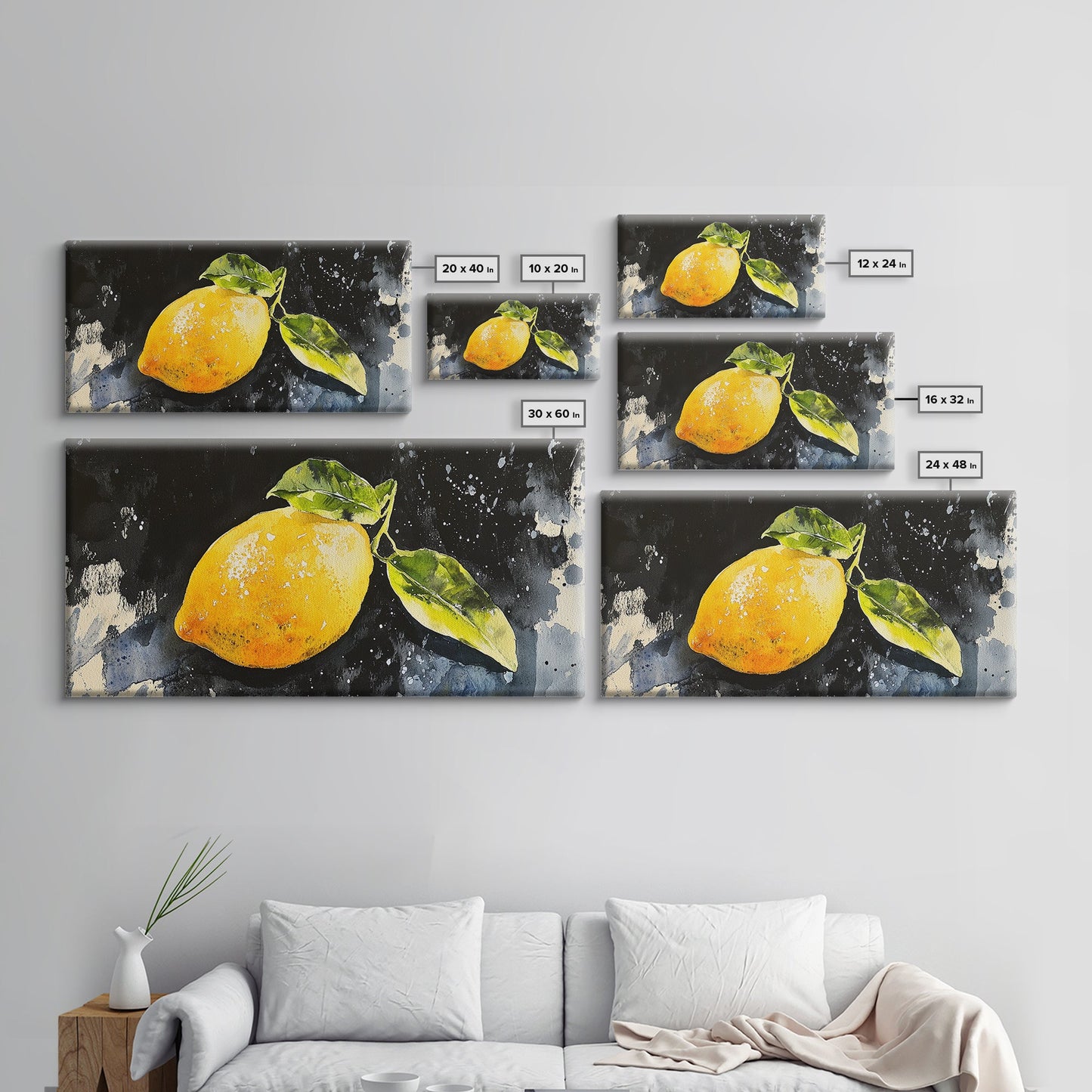 Lemon Painting Canvas Print - Kitsch Kitchen Decor - Eclectic Wall Art - Gift For Someone Who is Very random but likes lemons, like me
