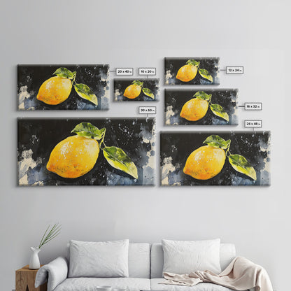Lemon Painting Canvas Print - Kitsch Kitchen Decor - Eclectic Wall Art - Gift For Someone Who is Very random but likes lemons, like me