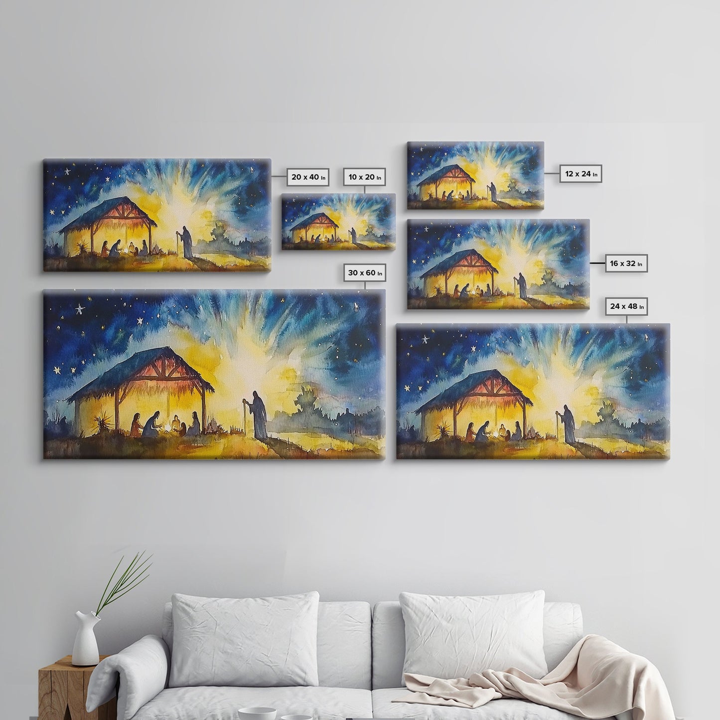 Christmas Wall Art Framed Canvas Print - Nativity Painting - Nativity Decor - Christian Wall Art - Jesus Art - Jesus Painting