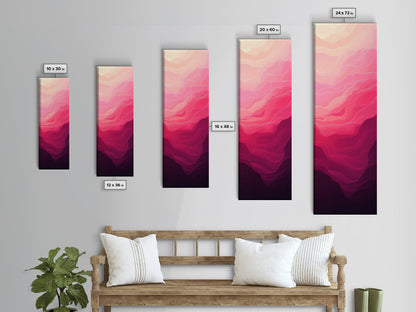 Pink Abstract Art Framed Canvas Print Minimalist Wabi Sabi Light Pink Wall Art Vertical Living Room or Bedroom Decor