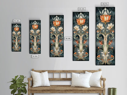 Canvas Print Sacred Geometry Wall Art Botanical Prints Art Nouveau Style Rustic Decor Skinny Wall Art Guest Room Art Christmas Gift