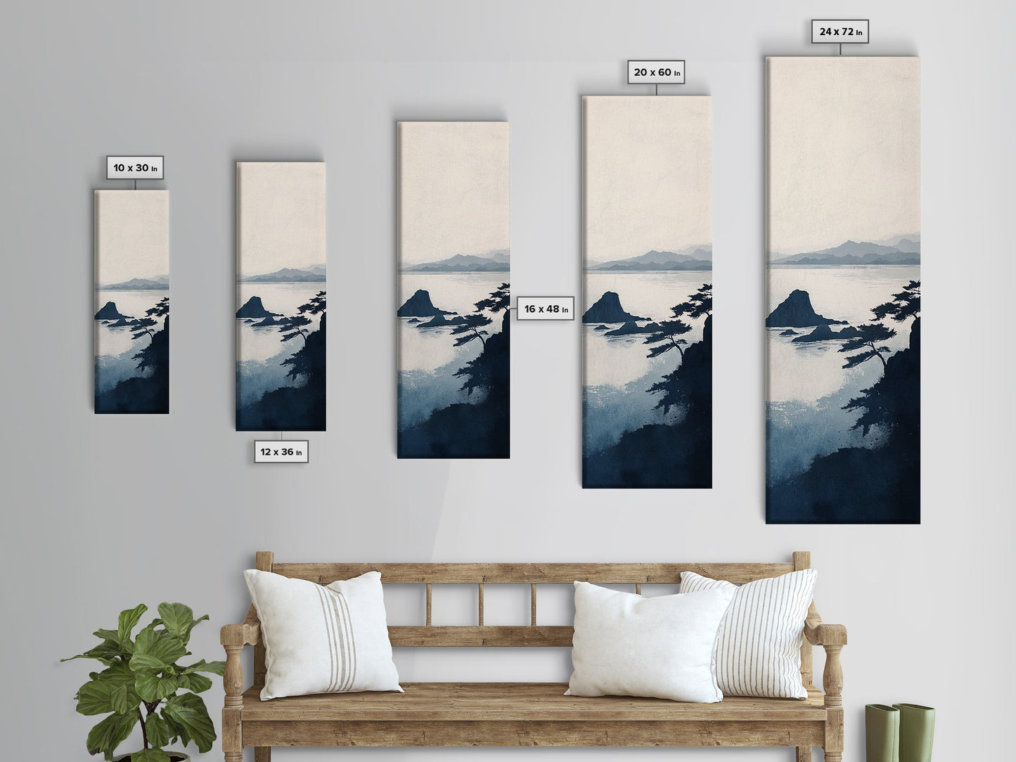 Ocean Cliff Horizon Canvas Print Nautical Wall Art Minimalist Decor Seascape Art Bedroom or Living Room Rustic Coastal Piece