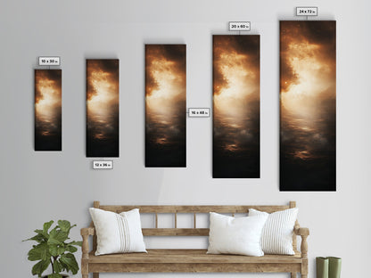 Golden Hour Ocean Sunset Moody Wall Art Framed Canvas Print Nautical Painting Living Room Coastal Wall Art Decor