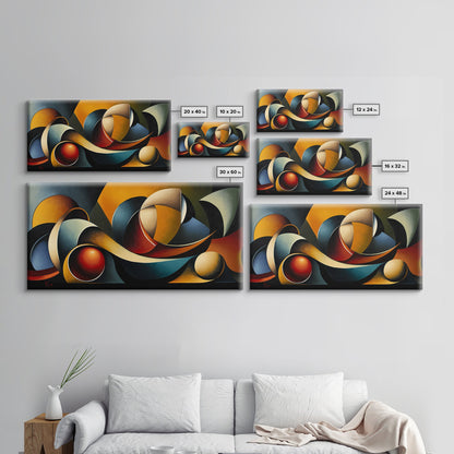 Dynamic Wave Art Canvas Print Coastal Abstract Ocean-Inspired Nautical Wall Art Horizontal Decor Above Couch Living Room Coastal Decor