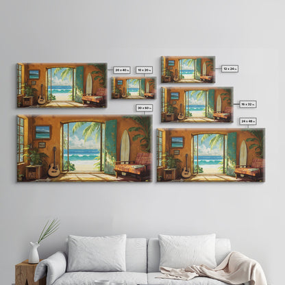 Ocean Retreat Leinwanddruck Küstendeko Rustikale maritime Wandkunst für über dem Sofa Tropische Strandzimmerkunst Bauernhauskunst Geschenkidee