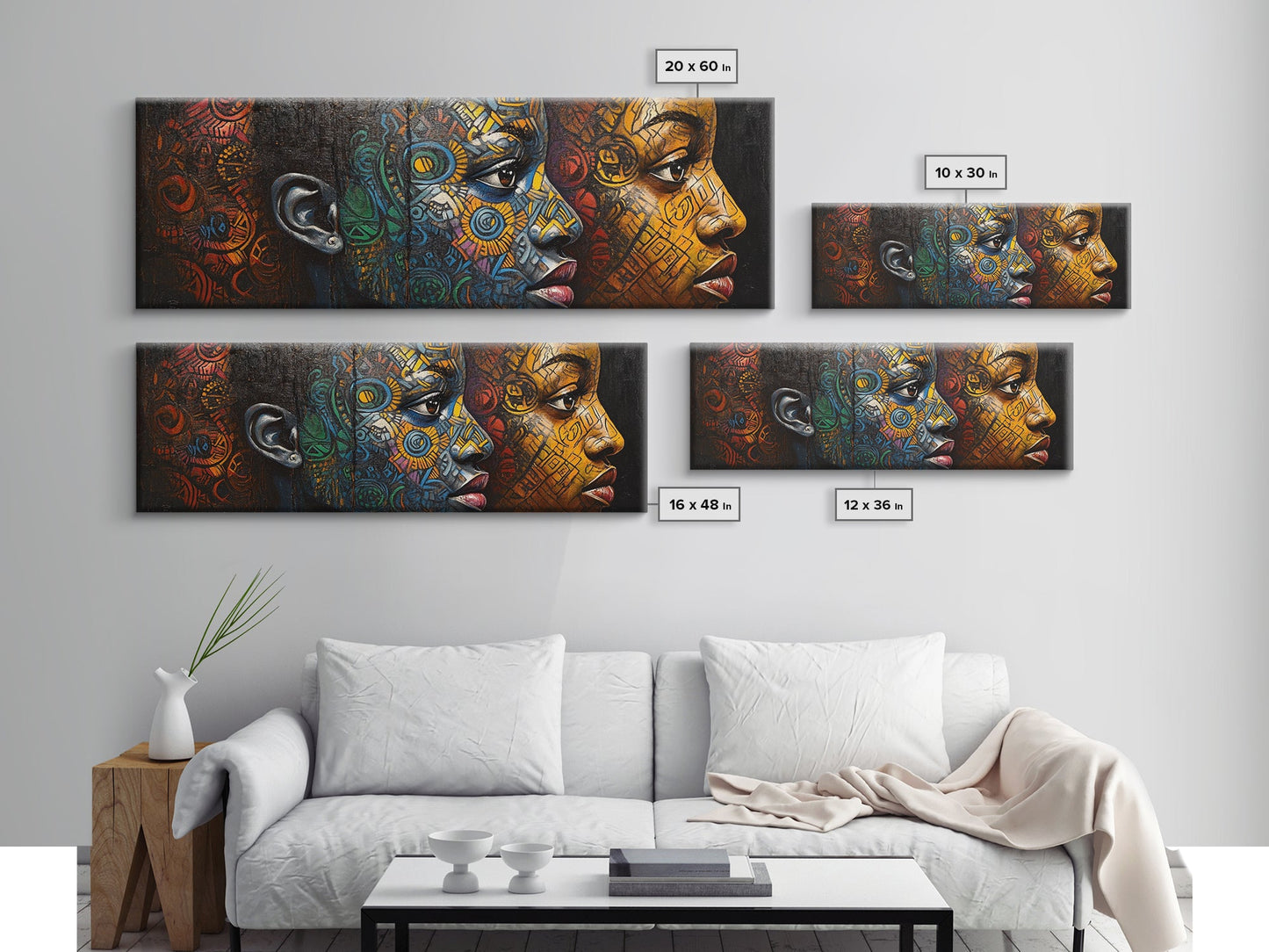 Vibrant African Art Tribal Art Décor Golden Tones Minimalist Decor Rustic Wall Art Original Painting Unique Gift Idea