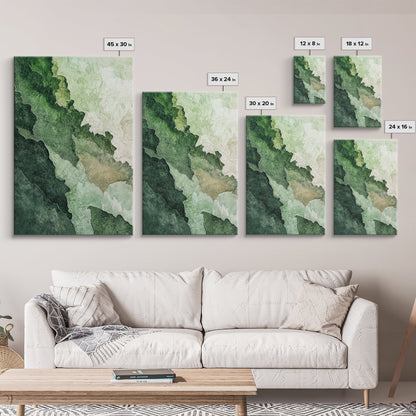 Textured Green Framed Canvas Print, Sage Green Wall Art, Modern Rustic Decor, Minimalist Bedroom Art, Vertical Skinny Wall Art