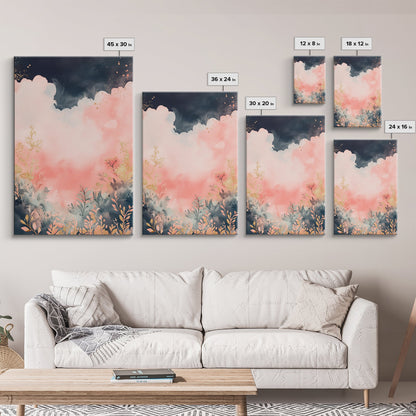 Moody dark romance painting with gold accents framed canvas print autumn-inspired wall decor rustic wabi sabi art farmhouse gift