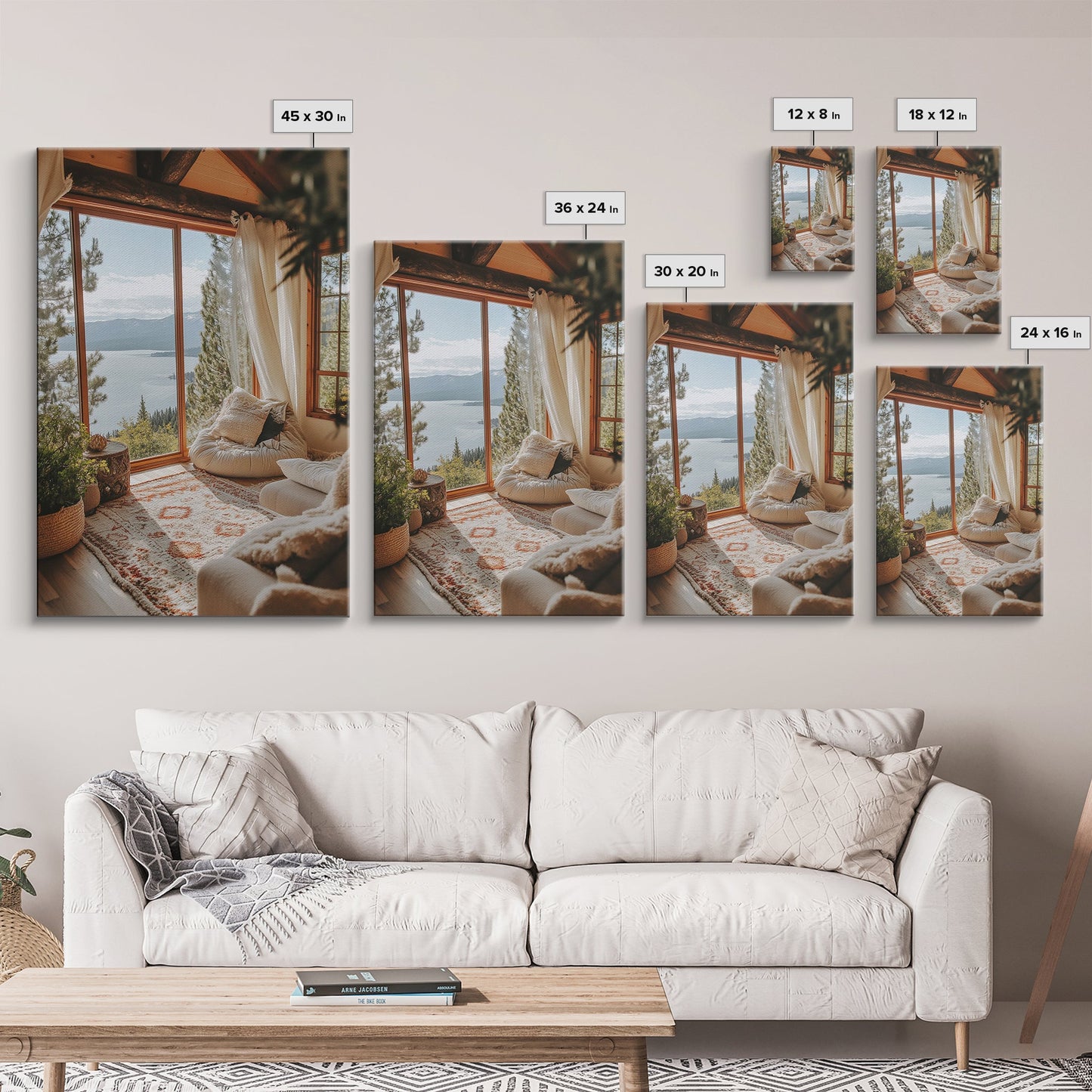Cozy Lake View Canvas Print Coastal Wall Art Bedroom Decor Lake Tahoe Art Nautical Wall Art Rustic Decor Above Bed Wall Art